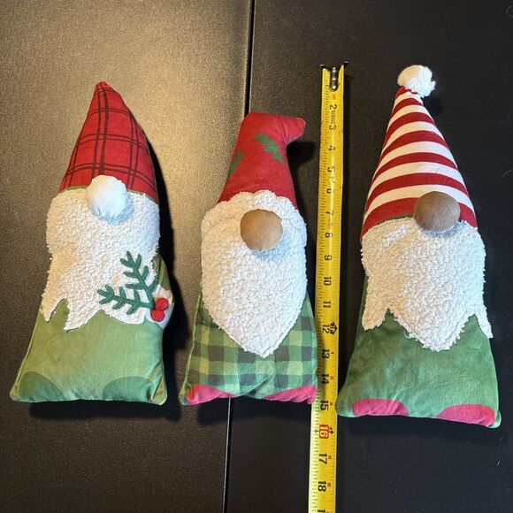 Set Of Three Small Gnome Shaped Holiday Pillows - Picture 2 of 9